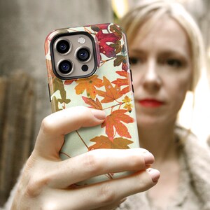 Fall Phone Case iPhone 14 Pro Max Fall Leaves iPhone 17 17e 13 Mini Autumn Foliage Autumnal Colors SE, Rust Orange Red S22 S26 Plus C-FALL