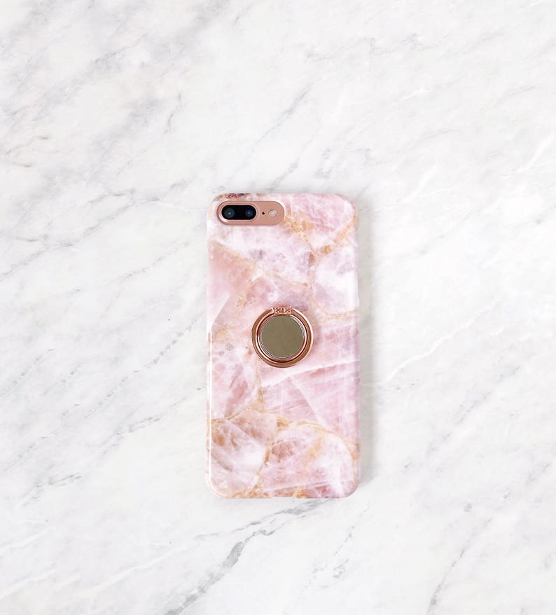 Ring Phone Case Stand Grip - Rose Quartz iPhone and Samsung Galaxy, S23 14 Plus 13 Pro Max 12 11 Xs Se Pink Aesthetic QFRP-RG image 5