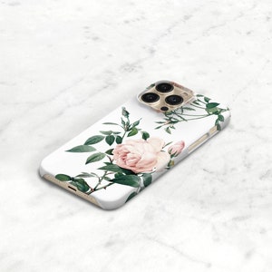 Personalized iPhone 14 Pro Max 13 12 Mini 11 8 Plus Xs Max Case Pink Roses Floral Phone Samsung S23 Gift for Her CMG-RP image 5