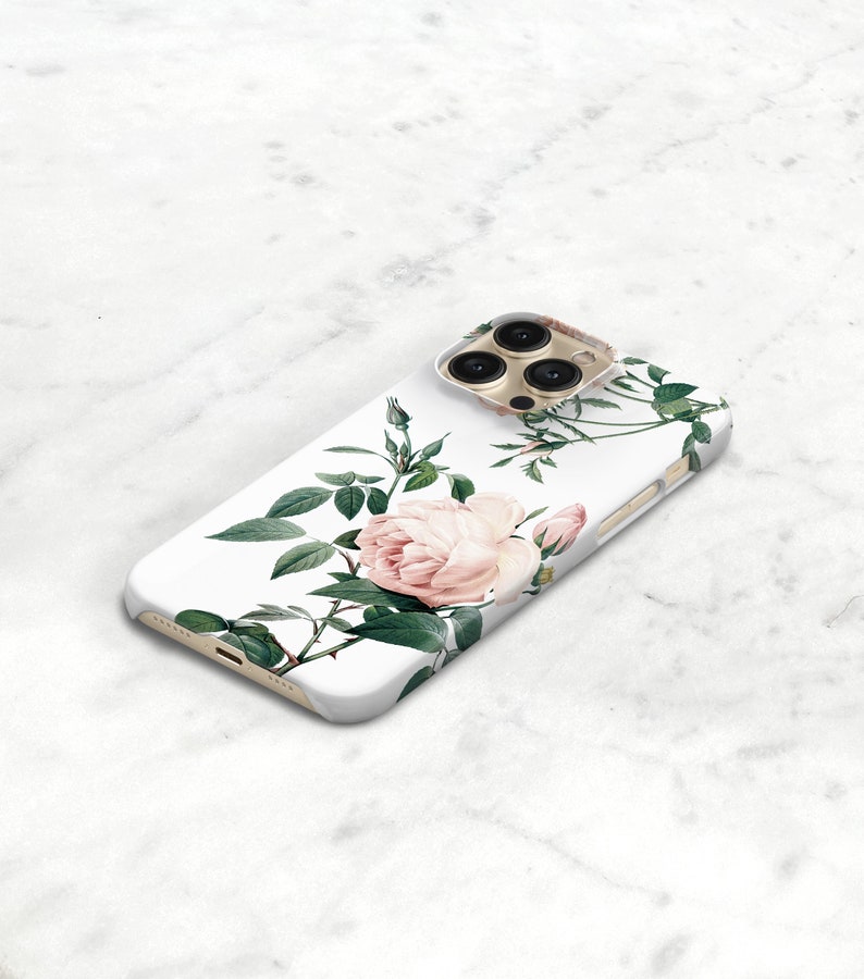 Personalized iPhone 14 Pro Max 13 12 Mini 11 8 Plus Xs Max Case Pink Roses Floral Phone Samsung S23 Gift for Her CMG-RP image 5