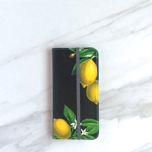 One Wallet Phone Case Citrons iPhone 13 Pro / 12 / 11 / SE 2020 / Xs / 14 / 8 Plus Folio Summer Collection Lemonade WC-LEM image 2