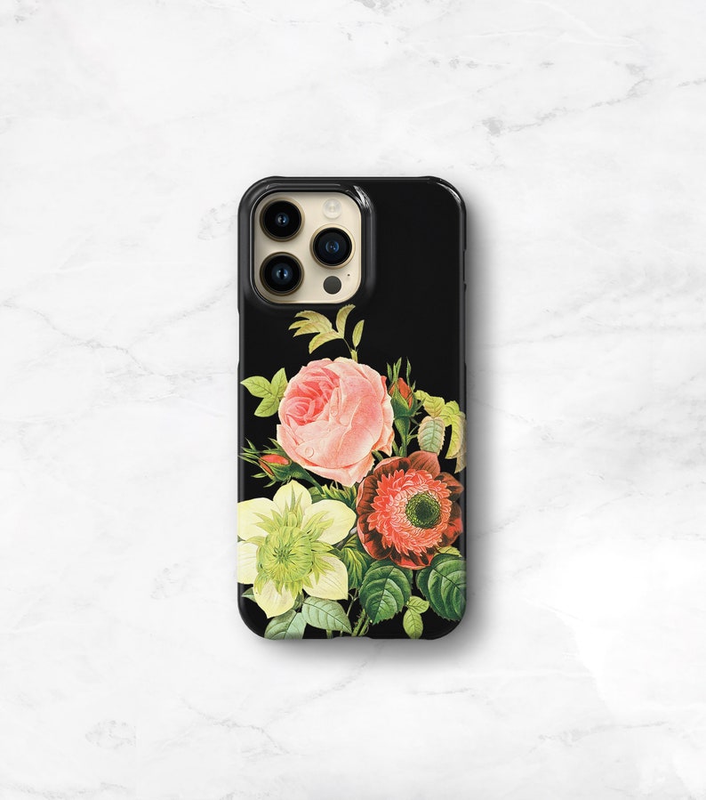 iPhone MagSafe Case Floral iPhone 14 13 Pro, Xs Max, 11 Vintage Bouquet Aesthetic iPhone 12 Mini, SE, 15 Plus Case Galaxy S23 Ultra CMG-BOQ image 1