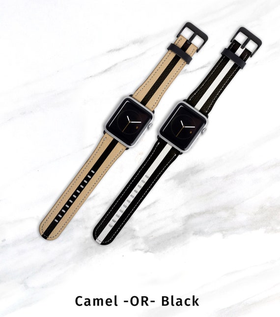 One Tuxedo Stripe Apple Watch Band for 40mm 38mm or 42mm 44mm 
