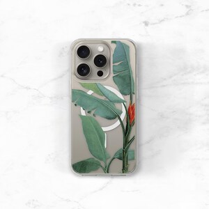 Clear Phone Case Tropical Banana Leaf iPhone or Galaxy, MagSafe Option, Resort Vibes, Summer Aesthetic CC-TRBN image 9