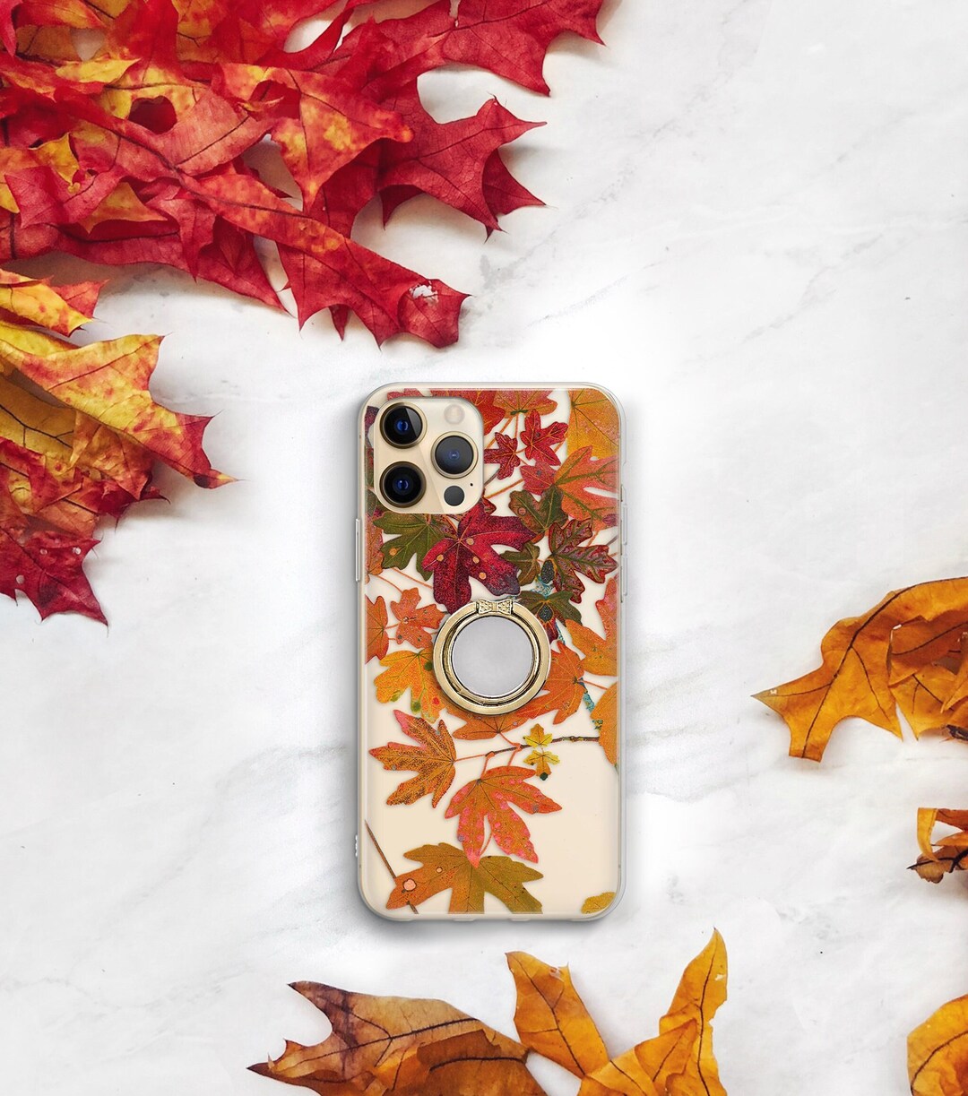Fall Phone Case and Ring Grip for iPhone or Samsung Galaxy iPhone 13