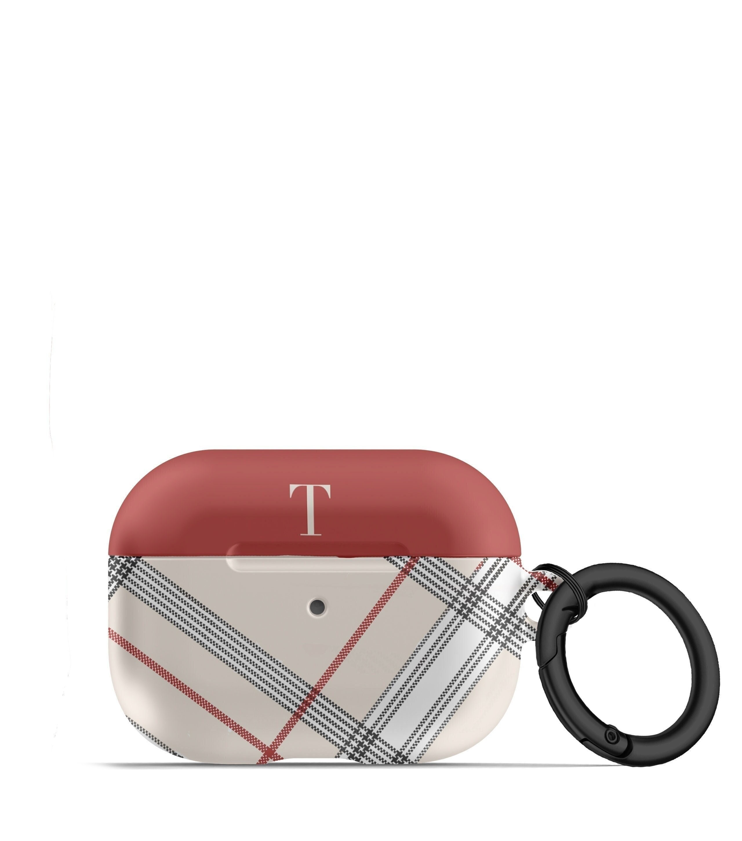Light Beige and Red Plaid Airpods Case Matte Airpods Pro 