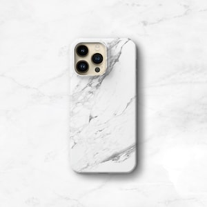 Marble Phone Case iPhone 14 13 MagSafe Case, iPhone 12 Mini Case, 16e, Se, iPhone 16 Pro Max, Galaxy S23 White Marble C-MARW