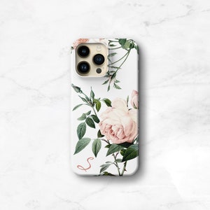 iPhone Case Pink Roses Floral iPhone 14 Plus 13 11 12 Pro Max Xs S23 Ultra Pretty Monogram Gifts for Mom Sister Her CG-RP image 6