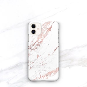 Rose Marble Phone Case iPhone 14 Plus 12 Mini, 13 Pro Max, 11, Xs Max Personalized Monogram Gift CMG-MARRO image 6