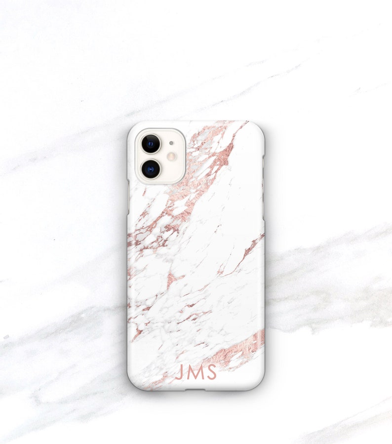 Rose Marble Phone Case iPhone 14 Plus 12 Mini, 13 Pro Max, 11, Xs Max Personalized Monogram Gift CMG-MARRO image 6