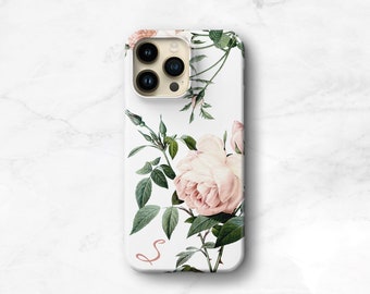 Personalized iPhone 14 Pro Max 13 12 Mini 11 8 Plus Xs Max Case Pink Roses Floral Phone Samsung S23 Gift for Her CMG-RP