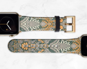 Bracelet à motif bohème pour Apple Watch 41 mm 45 mm 40 mm 42 mm 44 mm 49 mm Femme cuir végétalien série Ultra 10 9 8 7, 6, 5, 4 Cadeau pour femme WB-BOHOM
