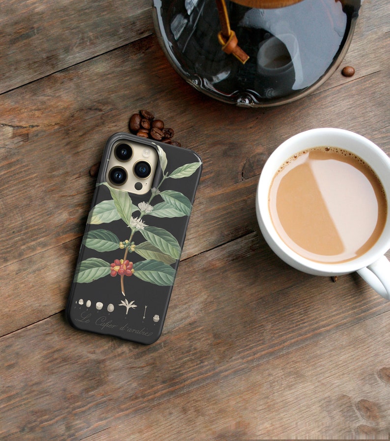 Coffee Botanical Phone Case iPhone 14 Plus 13 15 Pro Max Arabica 12 Mini 11, Xs, Se, Coffee Gifts For Java Lover CMG-COF image 1