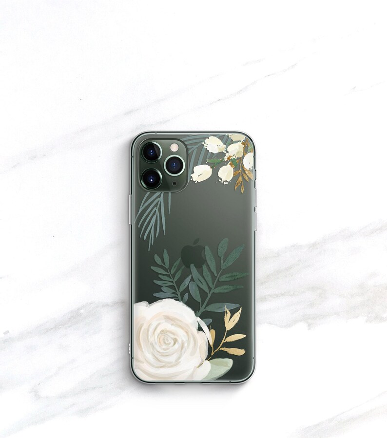 Funda transparente con diseño floral para iPhone 14, 16, 15 Pro Max, funda con rosas de acuarela para iPhone Duo, 12 Mini, regalo para ella, mujer, 11, 16e SE CC-WATRO imagen 19
