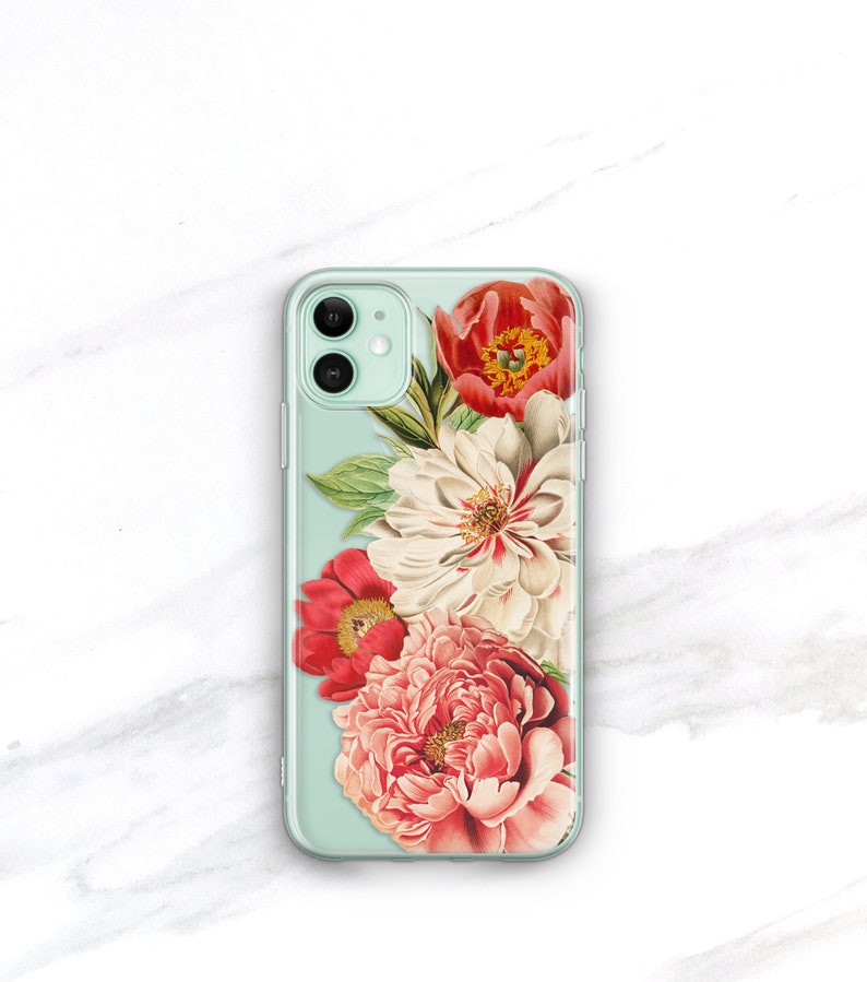 Floral iPhone Case Gift For Her, 15 Plus 14 Pro Max, 13, 12, Xs SE 2020 8 Plus Peonies, Gift Ideas for Women 11 Pro Max CC-PEOLG image 10