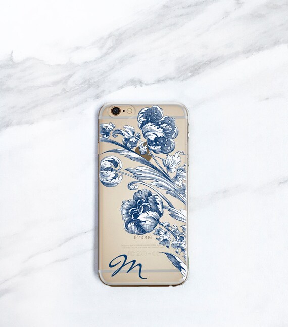 Personalized Phone Case iPhone 14 16 15 13 11 16e Floral 12 Mini MagSafe Monogrammed iPhone 11 Pro Case Blue Flower CC-VFLBCL