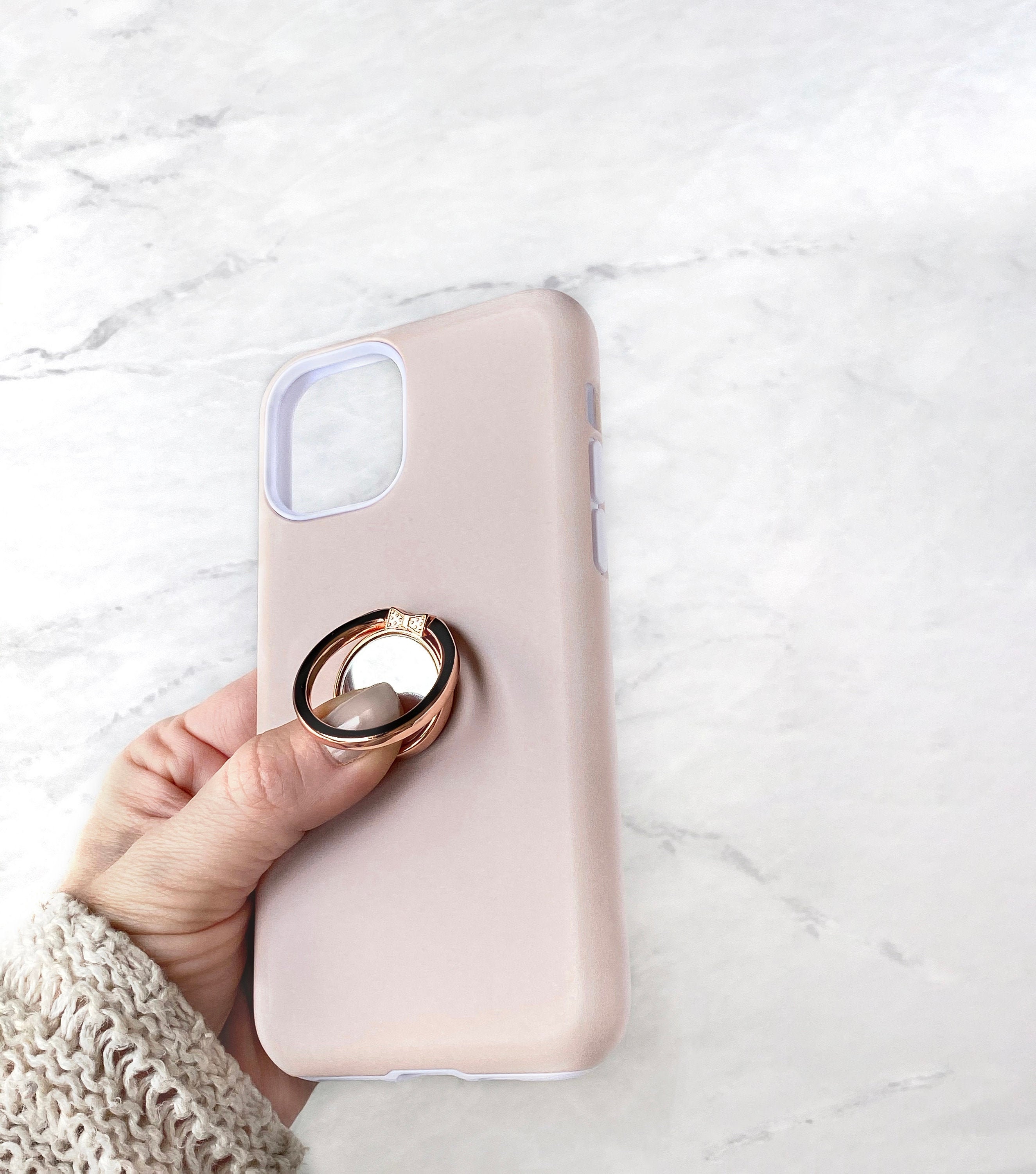 Matte Iphone 11 Pro Max 12 Mini Case Blush Pink And Ro Gold Etsy