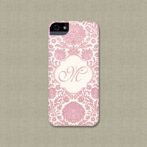 iPhone 12 Case Monogrammed iPhone 13 Case Pink Damask Floral Girly Phone Case, iPhone 11 12 Mini Pro 15 Samsung S23 case CMG-FDAMP13 image 3