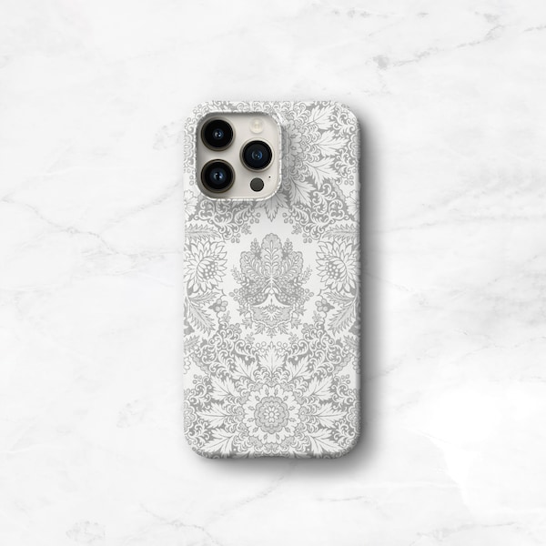 Urban Bohemian iPhone Case Gray iPhone 17, 17e Case, Boho Aesthetic iPhone 13 Pro Max MagSafe Case SE, 16e Galaxy S22 C-INDGY