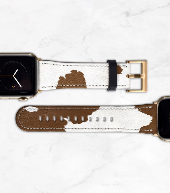 Brown Cow Print Band for Apple Watch 41mm 45mm 40mm 38mm 