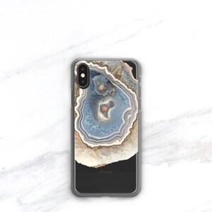 Clear Agate Phone Case 14 Pro Max iPhone 13 Case iPhone 12 Mini Case Samsung Galaxy S23 Ultra Case Blue Marble Gift Ideas for Women CC-AGA image 4