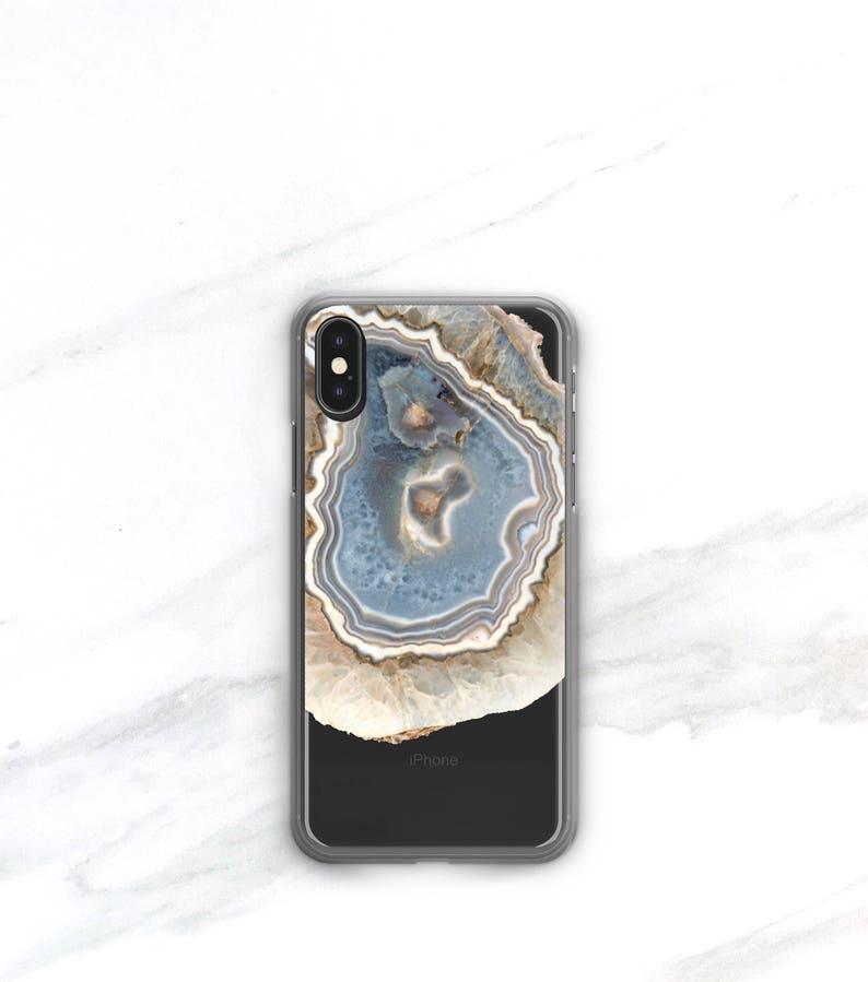 Clear Agate Phone Case 14 Pro Max iPhone 13 Case iPhone 12 Mini Case Samsung Galaxy S23 Ultra Case Blue Marble Gift Ideas for Women CC-AGA image 4