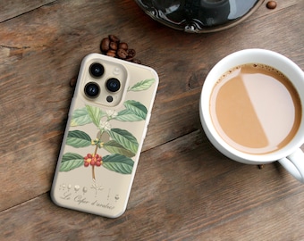 Coffee Botanical Clear iPhone Case 14 Plus 15 Pro Max Case 13, 12, 11, Xs Coffee Lovers Gift For Caffeine Addict Samsung Galaxy CC-COF