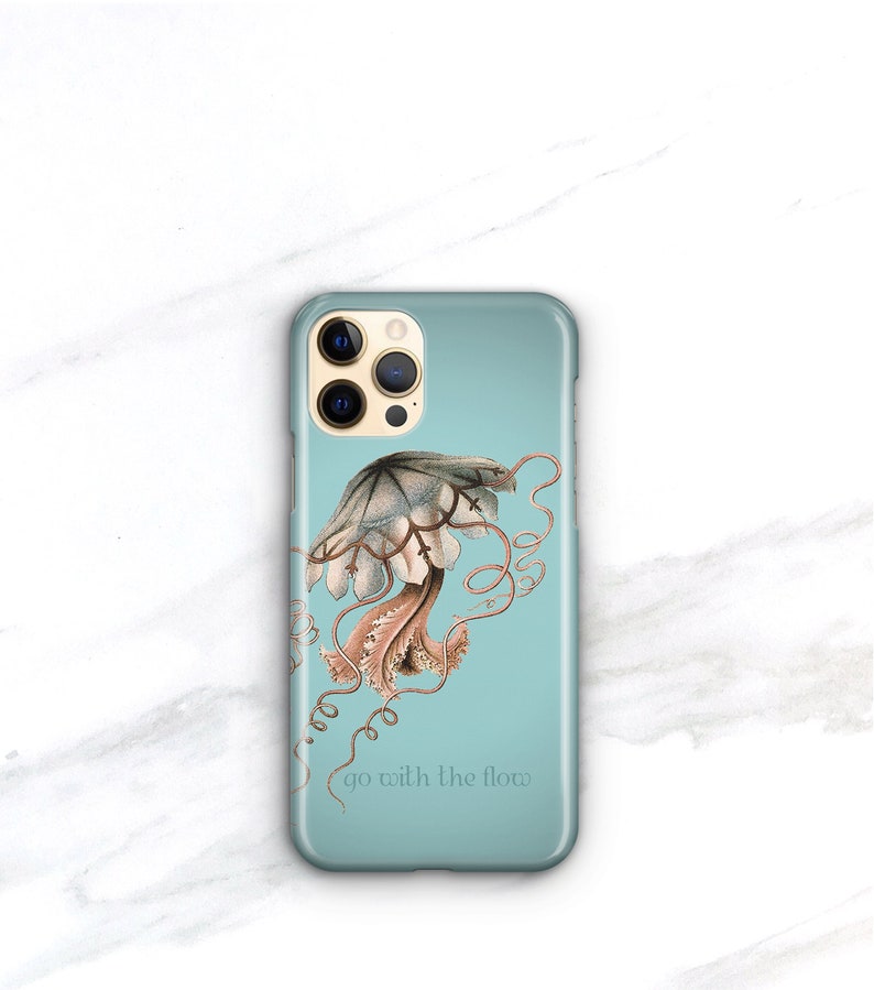 Marine Life Phone Case Jellyfish iPhone 14 Pro Max Case 15 Ocean Yoga Zen Aesthetic 14 Plus 13 12 Mini Case iPhone 11 Galaxy S23 CMG-JELL image 5