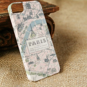 Travel Gift Phone Case Paris Map iPhone 12 11 Pro Case iPhone 15 iPhone SE 2020 Case iPhone 14 Xs Galaxy S23 Plus Vintage Map CMG-MAPPA image 5