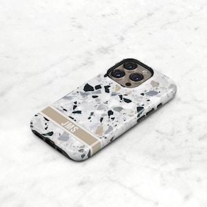 Personalized Terrazzo Phone Case — Neutral Minimalist iPhone / MagSafe / Galaxy - Custom Name Monogram | Modern Gift image 13