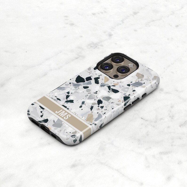 Personalized Terrazzo Phone Case — Neutral Minimalist iPhone / MagSafe / Galaxy - Custom Name Monogram | Modern Gift image 13