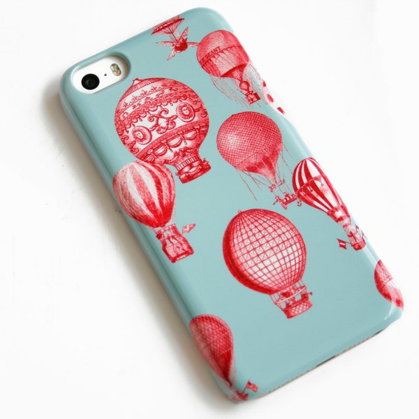 Hot Air Balloon iPhone 12 Mini Case Vintage Balloons iPhone 11 Red and Blue iPhone 13 Pro Max, Xs, 15, Se  Samsung S23 case CMG-BALIF