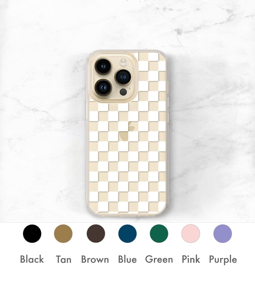 White Check Clear iPhone 14 Case Checkerboard iPhone 15 12 