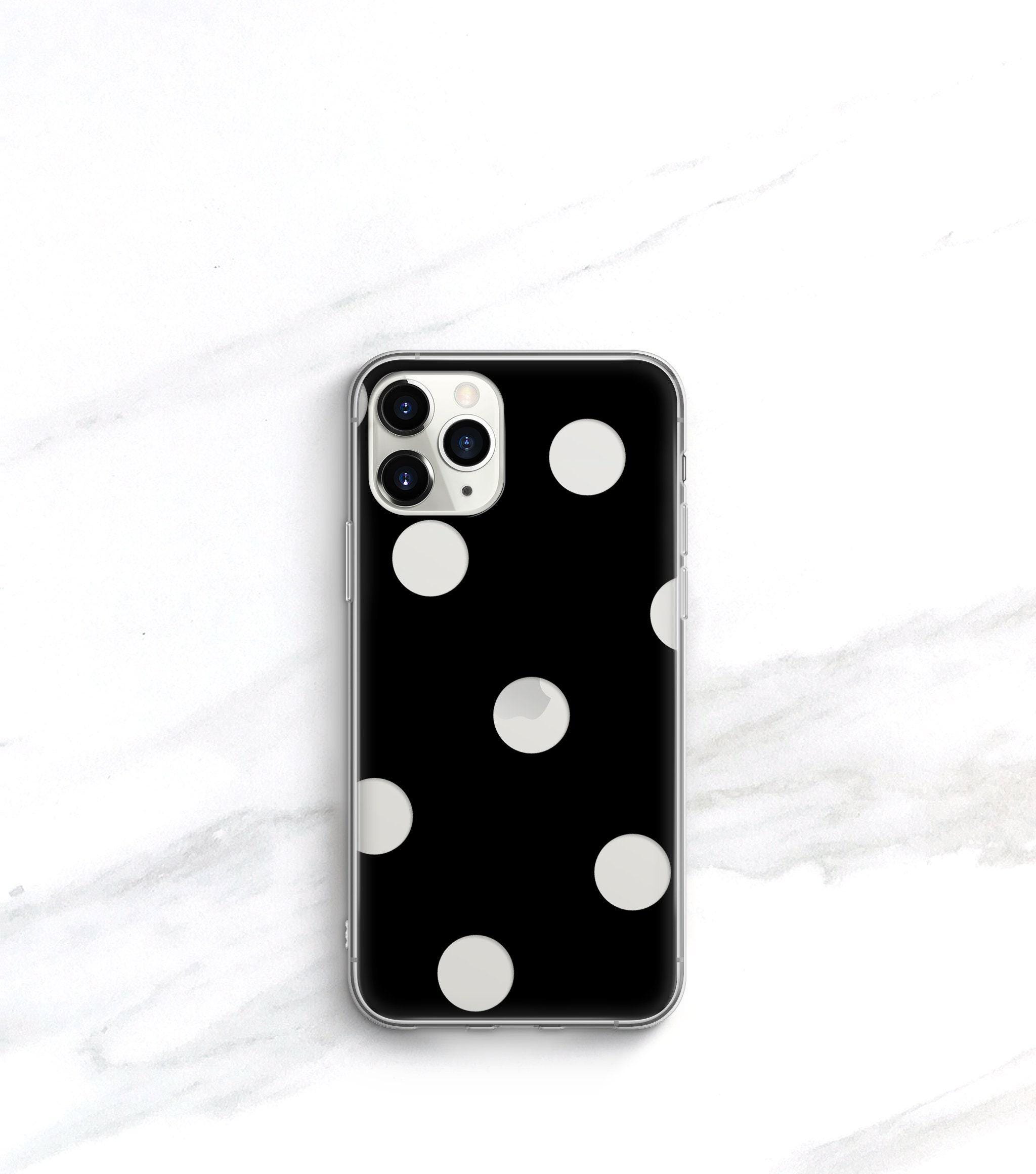 Clear Polka Dot on Black Phone Case iPhone 13 Pro Max Case