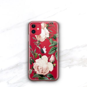 Floral Clear Case and Phone Ring Holder Stand Coquette Rose Pattern Grip iPhone 14 13 12 Pro Max 11 Xs 15 Galaxy Cottage Core CC-RP-RG image 6