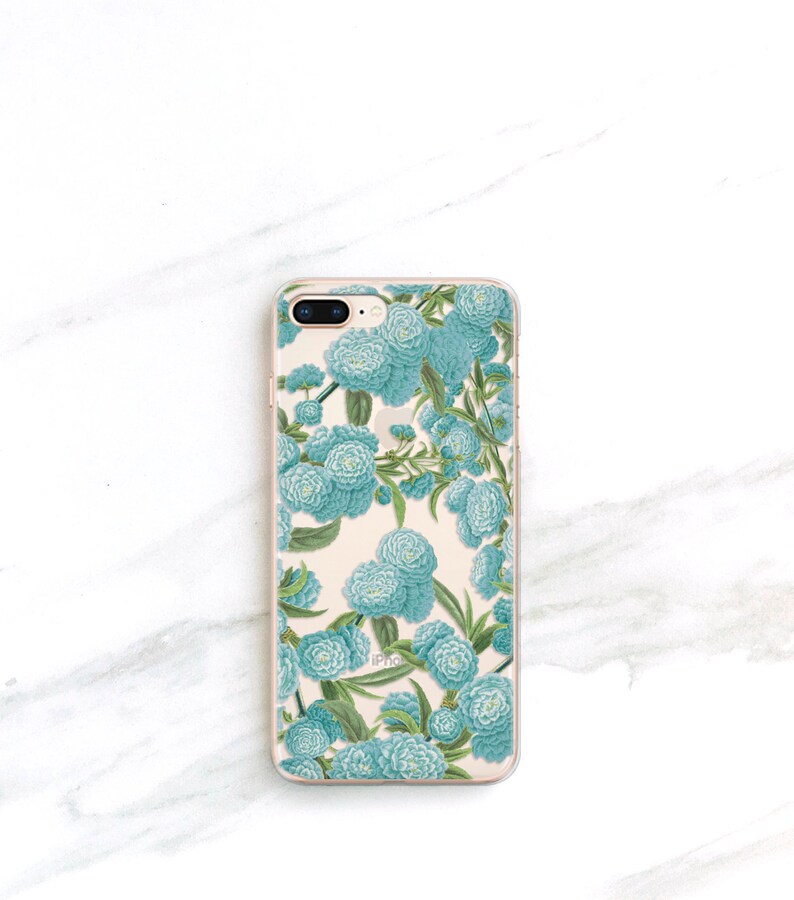 Clear Phone Case Floral Iphone Xs 8 7 6s Plus Se Samsung Etsy