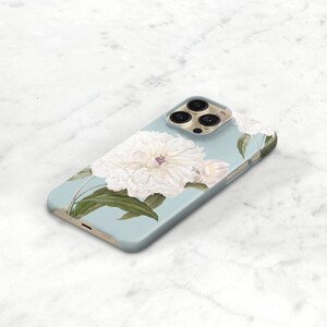 Floral Phone Case White Peony iPhone 14 Pro Max Peonies iPhone 14 Plus Case 13 12 11 Xs Cottagecore Aesthetic Samsung S23 Ultra CMG-PEOPATB image 3