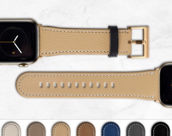 Butter Tan Apple Watch Band Quiet Luxury Vegan Leather Old Money Minimalist Neutral 45mm 41mm 40mm 38mm 42mm 44mm 49mm WB-COL