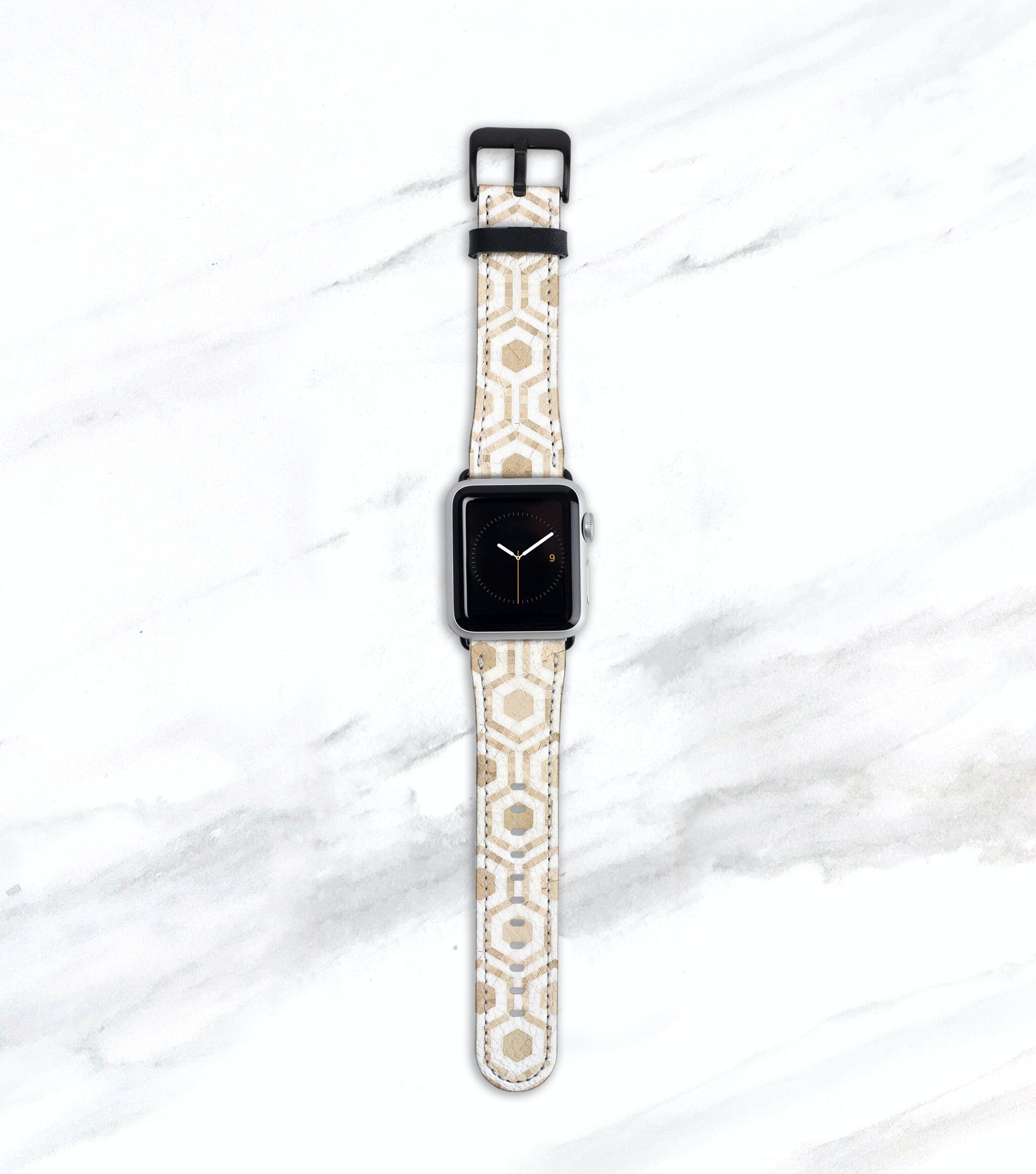 Mosaic Print Vegan Leather Apple Watch Band 38mm 41 45 40mm