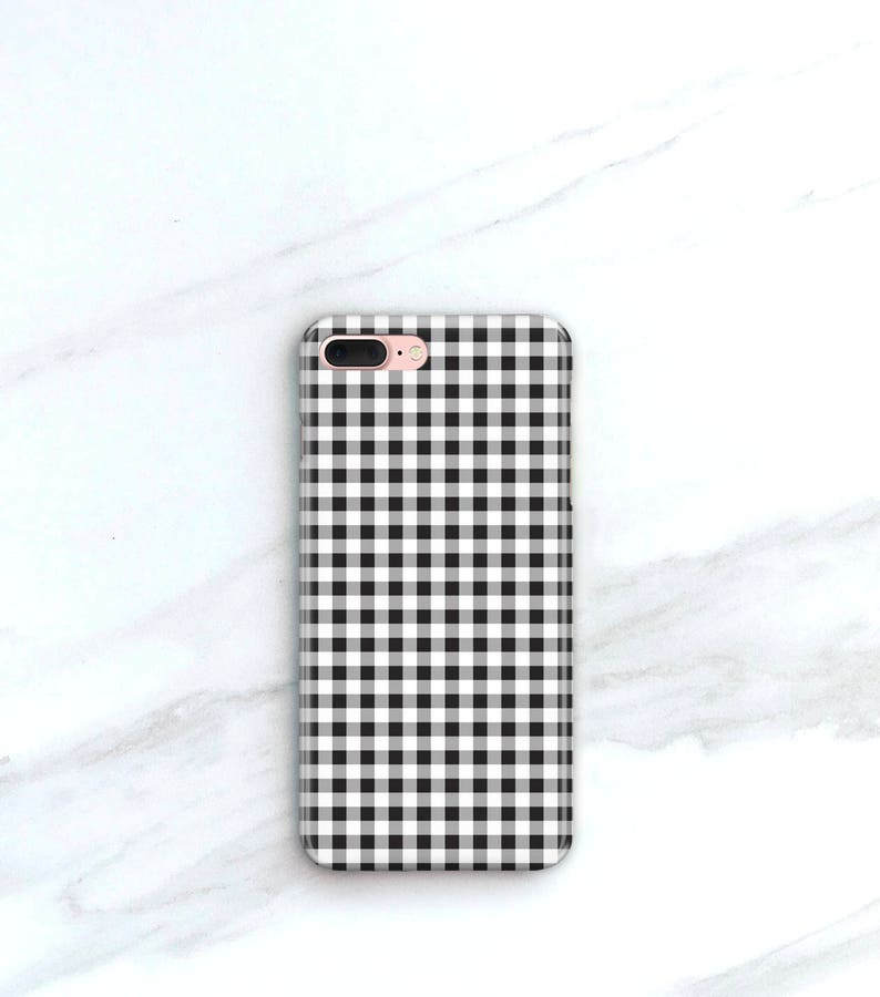 Gingham Phone Case iPhone 13 15 Pro Max 11 Xs 14 12 SE Samsung Galaxy S22 Checked Pattern Galaxy S23 CMG-GINBK image 1