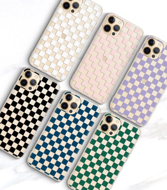 BEIGE Checkered Phone Case iPhone 14/13/12/11 Xs Xr Pro Plus 