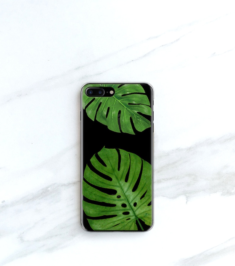 iPhone 13 Pro Tropical Leaf iPhone 14 Plus 12 Mini Case Clear Beach Xs Max Case Leafy Resort iPhone 11 Botanical Samsung Galaxy CC-TROLF image 3