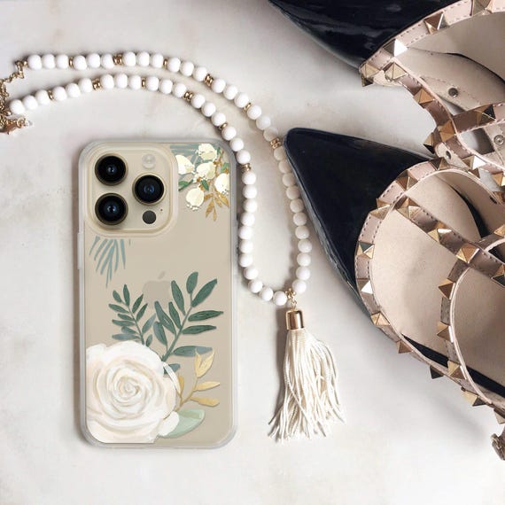 Phone Case Clear Floral Aesthetic iPhone 14 16 15 Pro Max Case Watercolor Roses iPhone 13 12 Mini Gift for Her Women 11 16e SE CC-WATRO