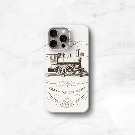 Vintage Train iPhone Cases - Sepia Steam Engine Personalized, iPhone 16e Case, iPhone 14 Case, Locomotive Cell Phone Case C-VINTR