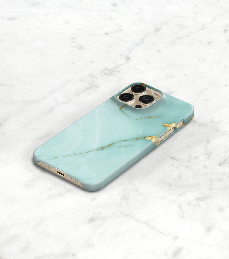 Personalized Phone Case Turquoise Marble iPhone 14 Plus 13 Pro Max Monogrammed 12 Mini 11 Pro Xs Gift For Her Aqua Marble CMG-ONXA image 4