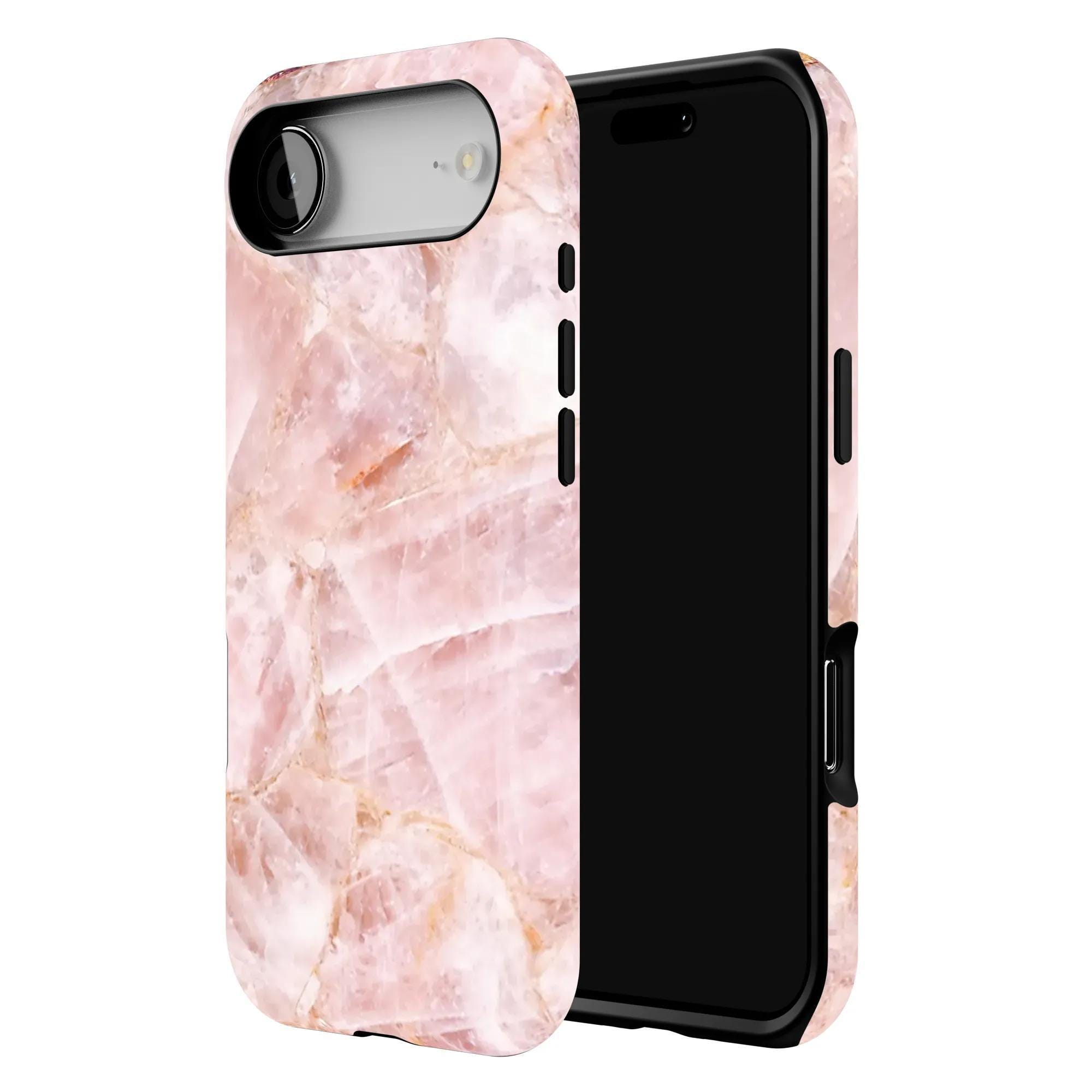 Rose Quartz Phone Case – Pink Marble Crystal iPhone 17 Pro Max Air