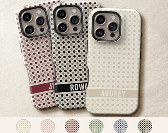 Personalized Tonal Polka Dot Phone Case — Mini Dots, Custom Name iPhone Pixel Samsung