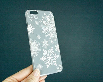 Snowflakes iPhone 15 14 13 Pro Max Case, Winter iPhone Xs Max Case Holiday iPhone 12 Mini Case Snowflake Samsung S23 case CMG-SNOB