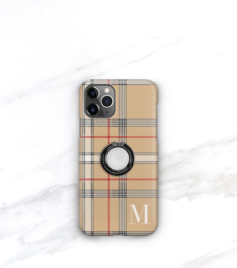 Ring Phone Grip Designer Plaid iPhone Case With Stand Samsung Galaxy iPhone 13 Pro Max 12 Mini 11 Xs Nova Check CM-PLNC-RG 