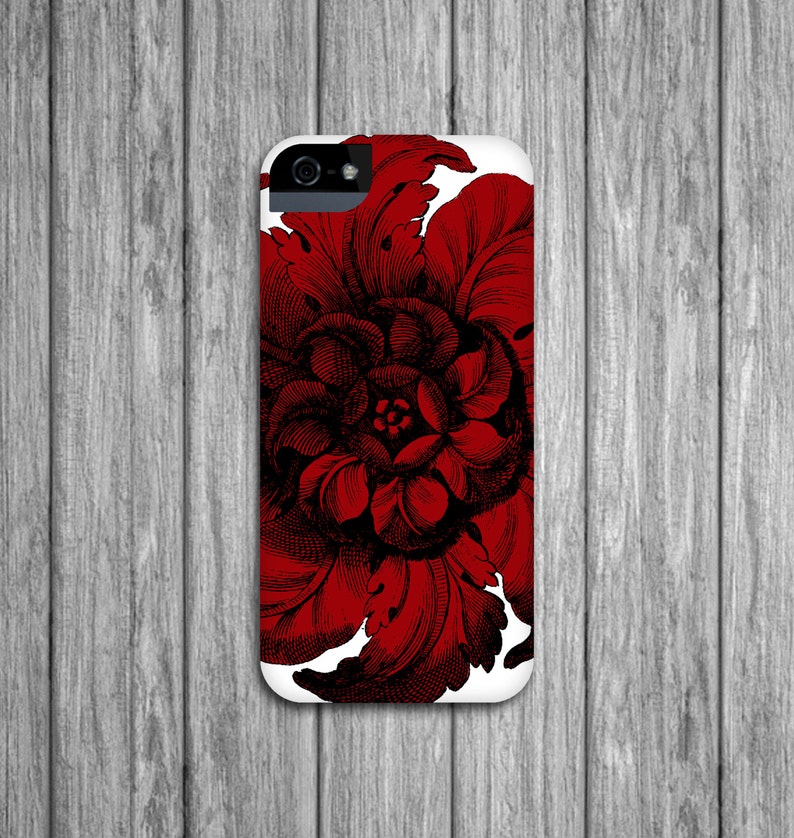 Red Flower iPhone 12 11 15 Case, Floral iPhone SE 2020 Cover, 2nd Generation iPhoneSE, iPhone 11 Pro Max Case Samsung S23 case CMG-FRD image 3